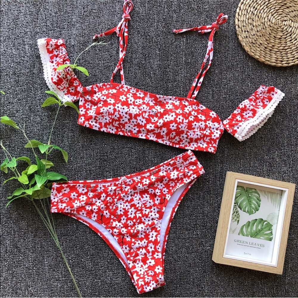 โค๏ธ6. flroal off Shoulder swimsuits - Picture 4 of 7